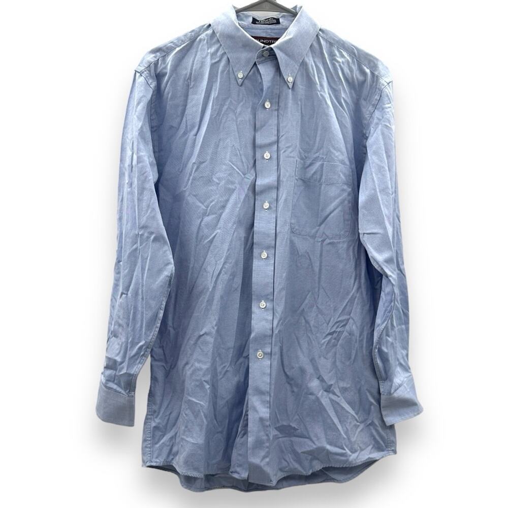Dillard's Roundtree & Yorke Light Blue Long Sleeve Button Down Shirt Sz 15.5
